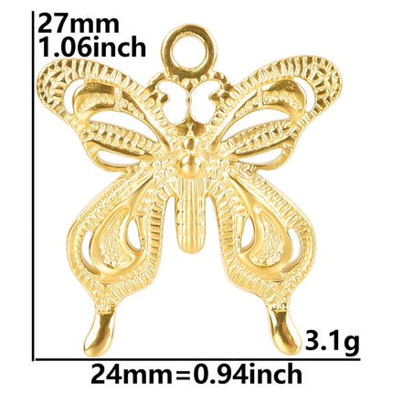 Beads Cage77 Punk Animal Charm Pendant - Gold Plated Stainless Steel