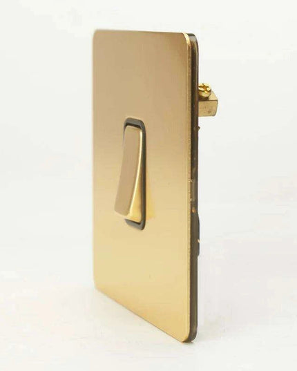 Luxurious Gold Dimmer Switch Set with USB Charging Port - Perfect for French/EU Plugs