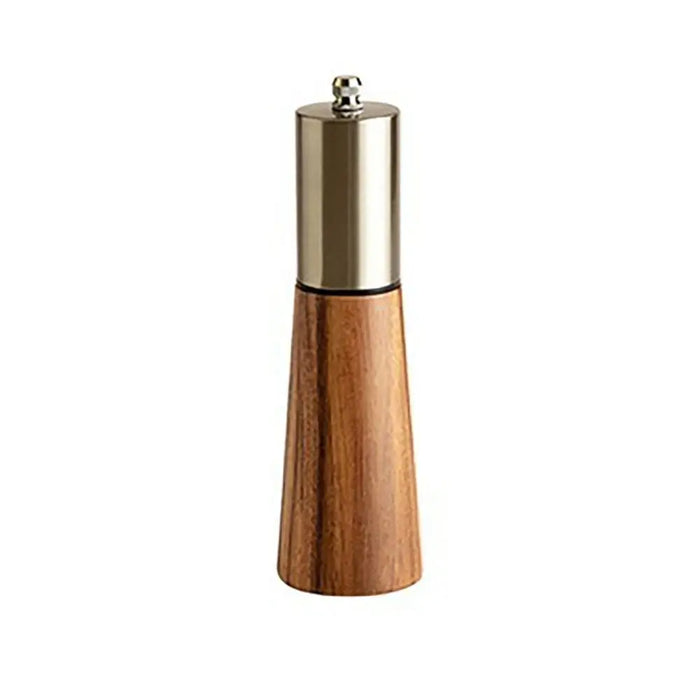 Elegant Adjustable Grind Salt or Pepper Grinder with Gold Stainless Steel/Acacia Wood Design