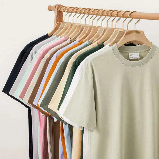 Classic Vintage Men's 240g Cotton T-Shirt - Short Sleeve Round Neck for Effortless Summer Style