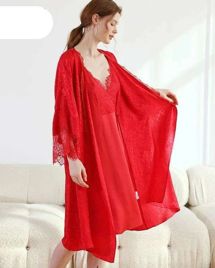 Radiant Crimson Mulberry Silk Bridal Collection - Luxe Wedding Attire