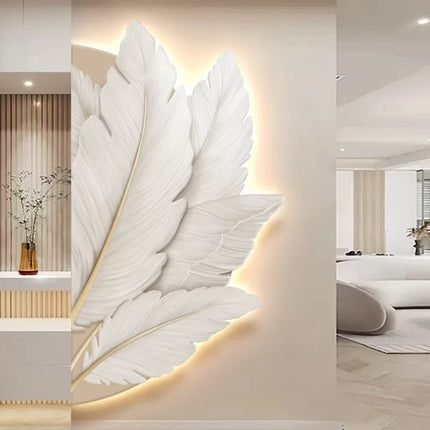 Modern Feather LED Wall Lamp – Mural Sconce for Living Room & Hallway