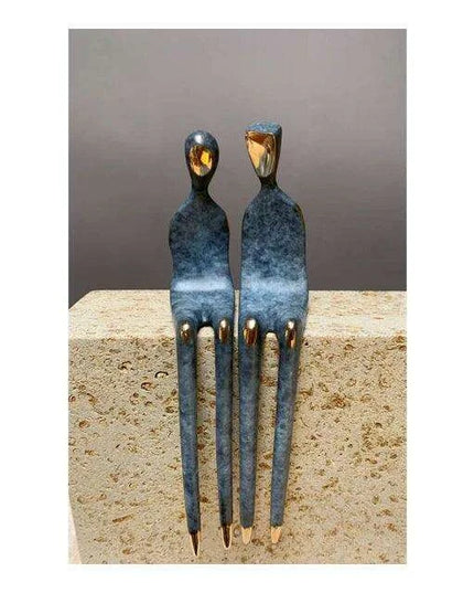 Romantic Golden Lovebirds Canvas Artwork - Elegant Home Accent Decor