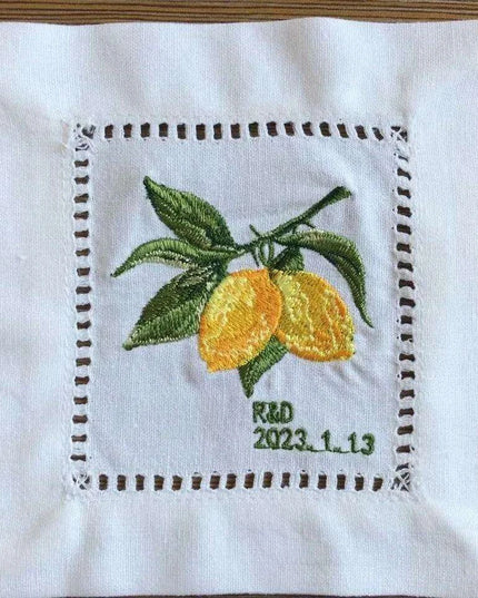 Elegant Lemon Lace Cocktail Napkin - Personalize Your Table with Style