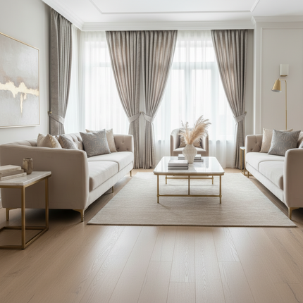 Gold Jacquard Mechanism Curtain – Custom Light Luxury
