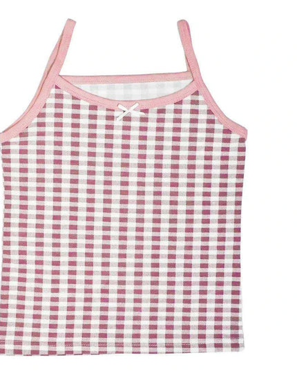 Cute Pink Cotton Sleeveless Summer Tank Top for Girls Aged 3-8 Years