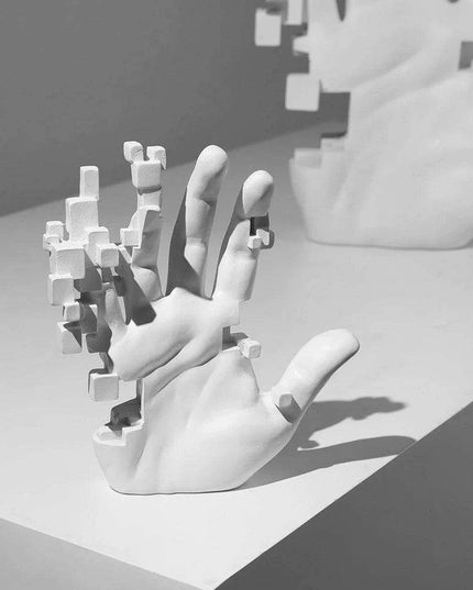 Contemporary Handcrafted White Limestone Sculpture for Elegant Home Decor