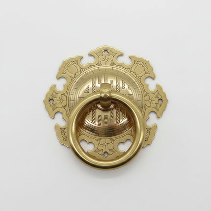 Brass No-Drill Drawer Pull Small Vintage Circle Ring Handle for Furnit