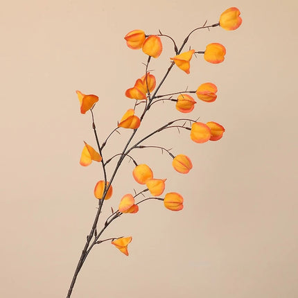 White Roses 3pcs 100cm Silk Fruit Branches - Autumn Restaurant Decor