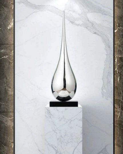 Modern Abstract Water Drop Fiberglass Sculpture