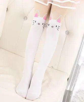 Adorable Kawaii Bear Print Tights for Kids - Cozy Pantyhose with Whimsical Knee Designs