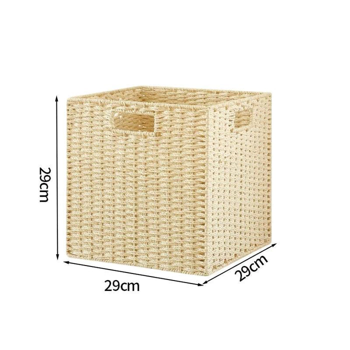 Stylish Woven Storage Basket – Versatile Organizer for Toys, Snacks, and Clothing with Convenient Handles