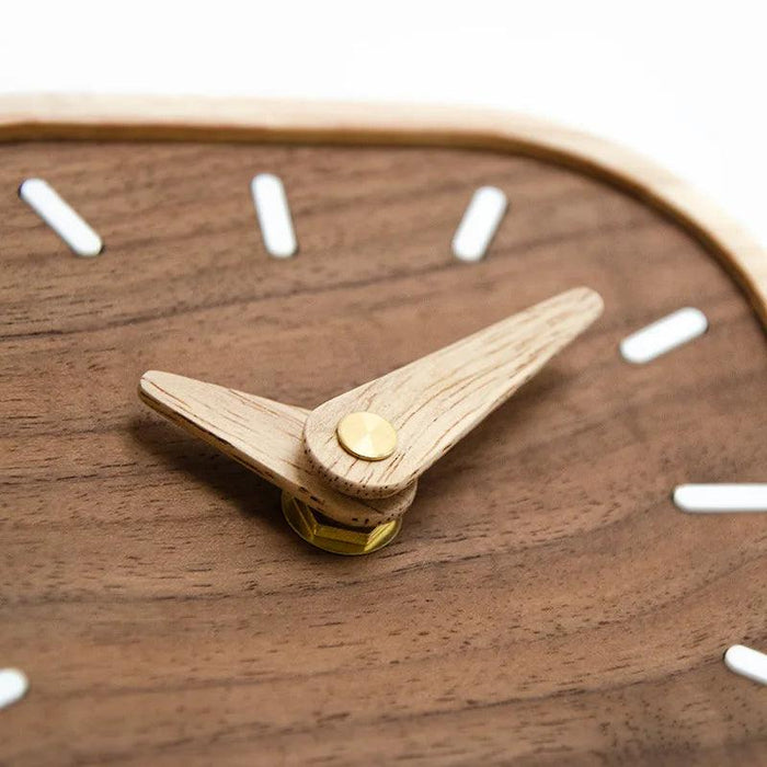 Elegant Black Walnut Table Clock - Modern Scandinavian Design