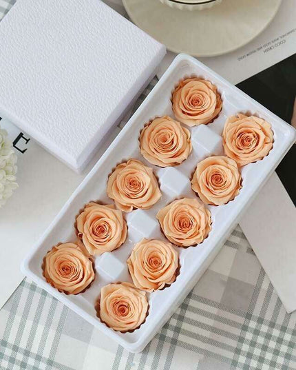 Eternal Blooms: Luxurious 10-Piece Preserved Rose Heads Collection