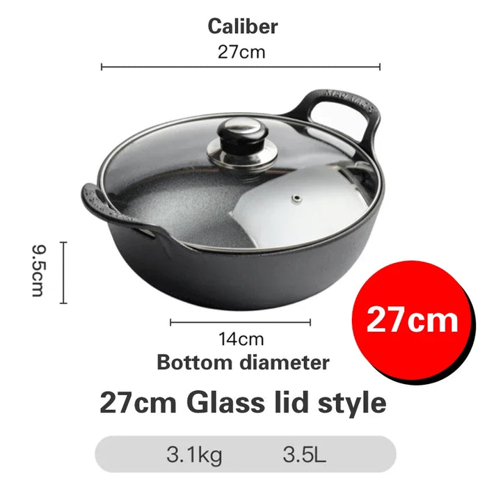 Traditional Cast Iron Pot for Chinese and Japanese Cooking - Elevate Your Kitchen Skills