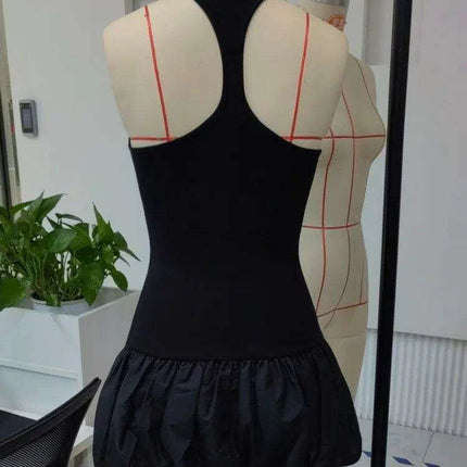 Chic Backless A-Line Black Dress