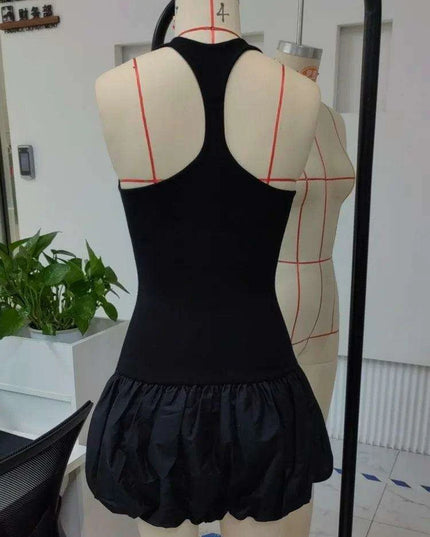 Chic Backless A-Line Black Dress