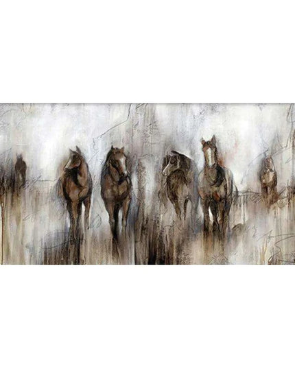 Equestrian Serenity: Chic Abstract Horse Canvas Art for Stylish Interiors