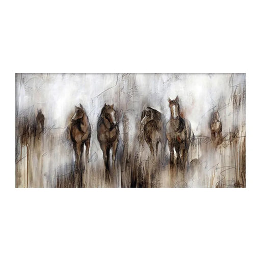 Vintage Horse Canvas Painting with Modern Animal Art - Unframed Wall Art for Living Room Home Decor