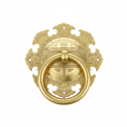 Brass No-Drill Drawer Pull Small Vintage Circle Ring Handle for Furnit