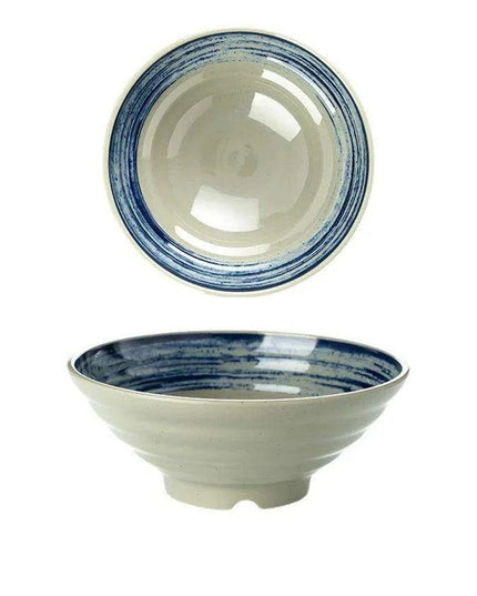 Sophisticated Japanese Melamine Noodle Bowl - Stylish Faux Porcelain Dining Set