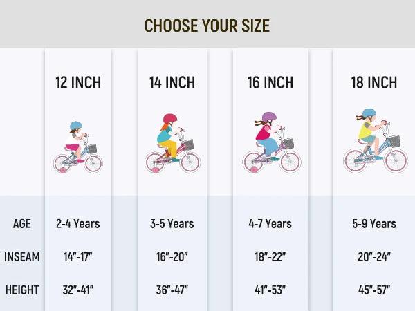 Vibrant Girls' Bicycle with Basket & Training Wheels - Available in 12, 14, 16, 18 Inch Sizes