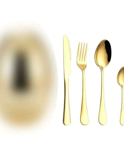 Elegant 24-Piece Golden Egg Design Stainless Steel Cutlery Set