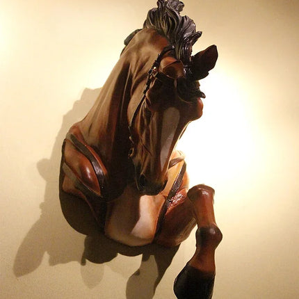 American Creative Resin War Horse Head Statue Wall Decor Crafts Animal