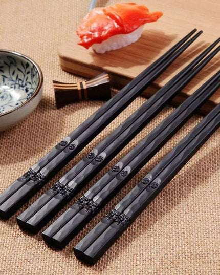 Artisan Crafted Non-slip Alloy Chopsticks with Distinctive Patterns
