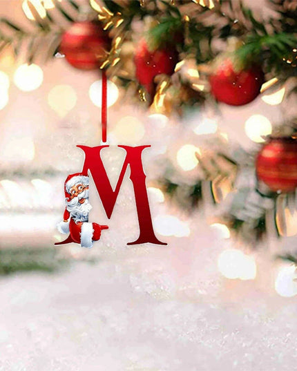 Personalized Santa Hat Alphabet Ornaments for Holiday Tree Decoration