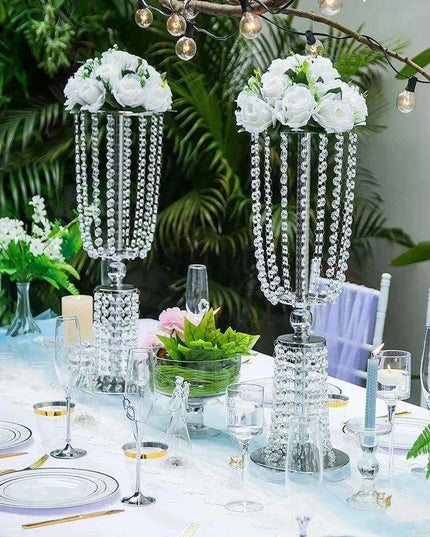 Elegant Crystal Acrylic Bridal Centerpiece Set - Luxurious Table Decor Collection