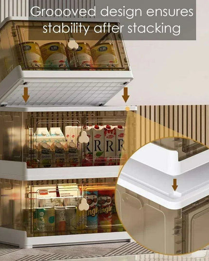 Clear Dual Access Stackable Storage Bins for Versatile Home Organization