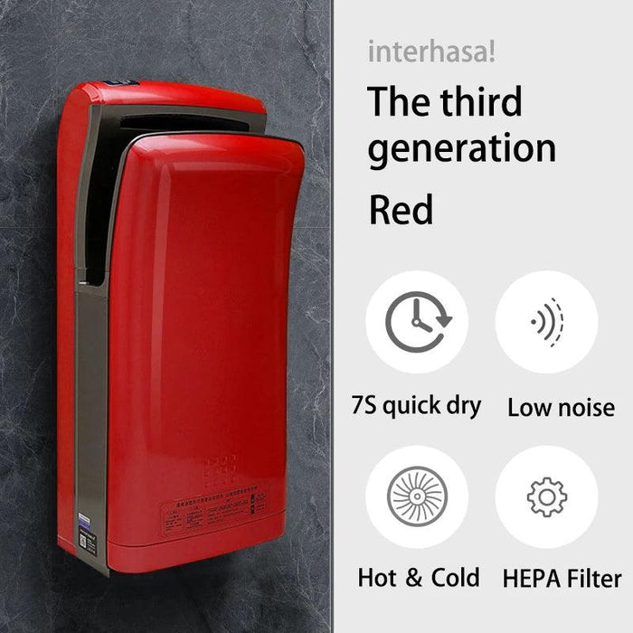 Rapid-Dry 1800W HEPA Commercial Jet Hand Dryer - Ultra-Fast Drying Solution for Restrooms