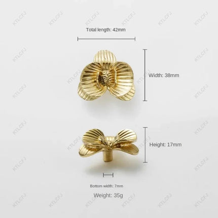 Luxury Pure Copper Floral Cabinet & Drawer Handle