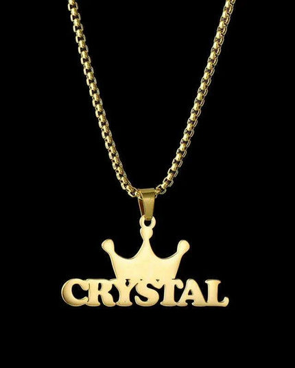 Personalized Unisex Stainless Steel Name Necklace with Chunky Chain