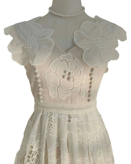 Embroidery Hollow V-Neck Lace Dress