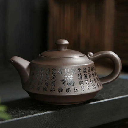 Handcrafted Purple Clay Teapot - Authentic