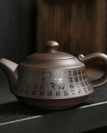 Handcrafted Purple Clay Teapot - Authentic