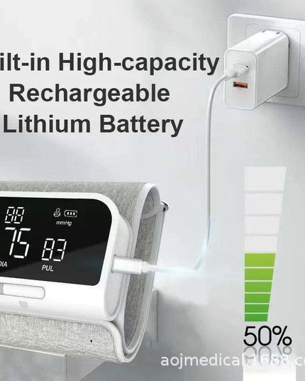 Portable Smart Arm Blood Pressure Monitor with USB Connection and Large LCD Display