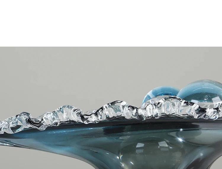 Elegant Cerulean Glazed Fruit Bowl