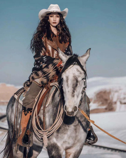 Unisex Wide Brim Hollow Straw Cowboy & Cowgirl Sun Hat - Adjustable Fit 55-61cm