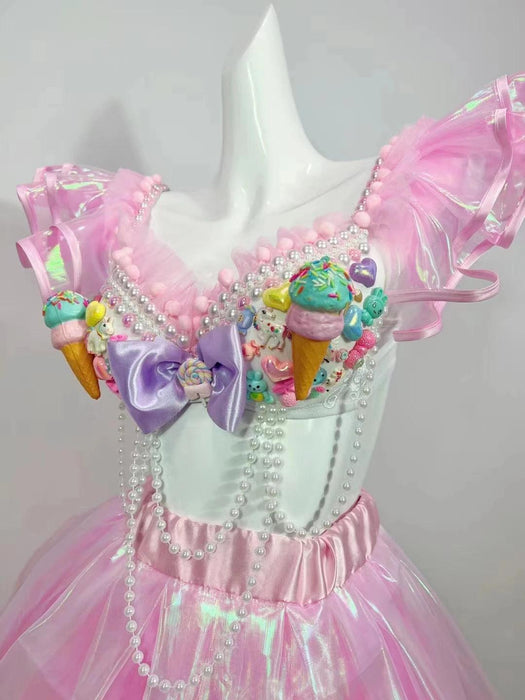 Glamorous Pink Sequin Dancewear - Women's Nightclub Outfit