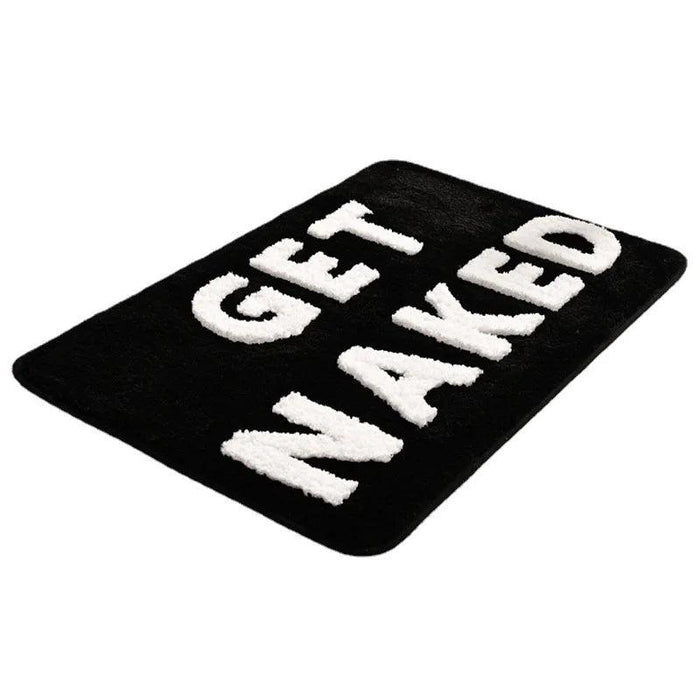 Luxurious Microfiber Bath Mat with Playful "Get Naked" Design and Anti-Skid Technology