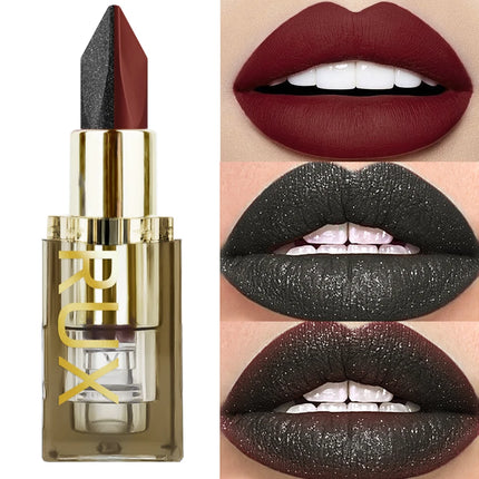 Two-Tone Glitter Lipstick with Pearlescent Finish