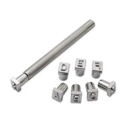 Customizable Metal Stamp Set for Leather Craft: Alphabet and Number Impressions