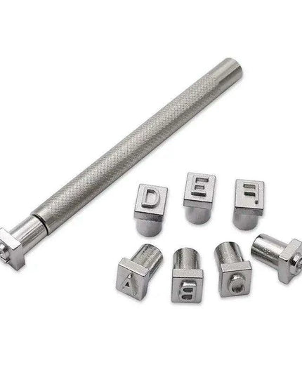 Customizable Metal Stamp Set for Leather Craft: Alphabet and Number Impressions