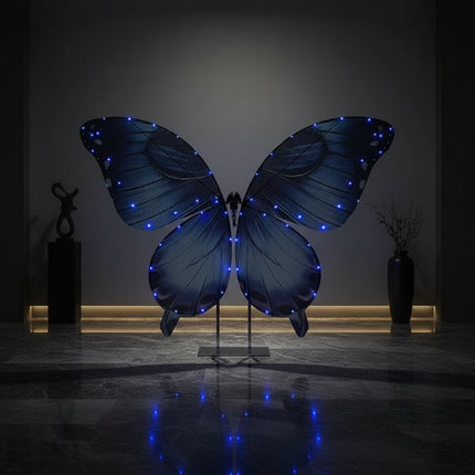 Rc Light Up Flapping Bionic Butterfly Led Flying Insect Model Stage Pr