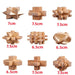Luban Lock 9-Piece Wooden Puzzle Set - Engaging 3D Brain Teaser for All Ages, Educational IQ Challenge
