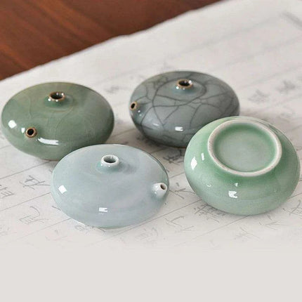 Artisan Water Drop Ceramic Inkstone for Creative Inspiration