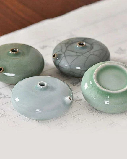 Artisan Water Drop Ceramic Inkstone for Creative Inspiration